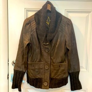 Mackage leather bomber jacket.